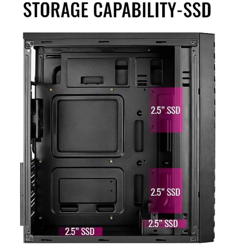 Gabinete Aerocool Streak Rgb 1 Fan Negro Atx Mid Tower